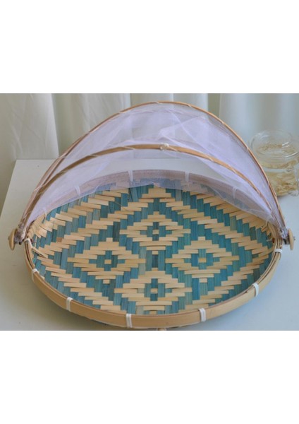 Bambu Dokuma Sepet Tepsi Meyve Sebze Ekmek Depolama Sepeti El Dokuma Gıda Servis Çadır Sepeti Açık Piknik Mesh Net Kapak | Depolama Sepetleri (Yurt Dışından)