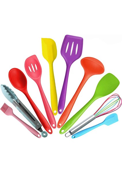 Silikon Pişirme Eşyaları Set Mutfak Fırça Klip Kaşık Spatula Kepçe Yumurta Çırpıcı Mutfak Eşyaları Set 10/11 Adet Pişirme Araçları | Pişirme Aracı Setleri (Yurt Dışından)