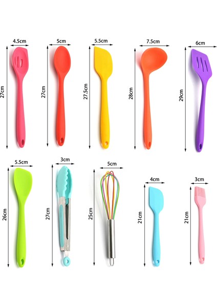 Silikon Pişirme Eşyaları Set Mutfak Fırça Klip Kaşık Spatula Kepçe Yumurta Çırpıcı Mutfak Eşyaları Set 10/11 Adet Pişirme Araçları | Pişirme Aracı Setleri (Yurt Dışından)