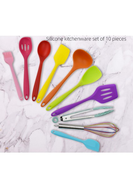 Silikon Pişirme Eşyaları Set Mutfak Fırça Klip Kaşık Spatula Kepçe Yumurta Çırpıcı Mutfak Eşyaları Set 10/11 Adet Pişirme Araçları | Pişirme Aracı Setleri (Yurt Dışından)