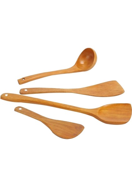4 Adet / Takım Sağlık Bambu Ahşap Wok Kürekler Oluklu Spatula Kaşık Karıştırma Tutucu Pişirme Eşyaları Yemeği Mutfak Kürek Malzemeleri | Pişirme Aracı Setleri (Yurt Dışından)