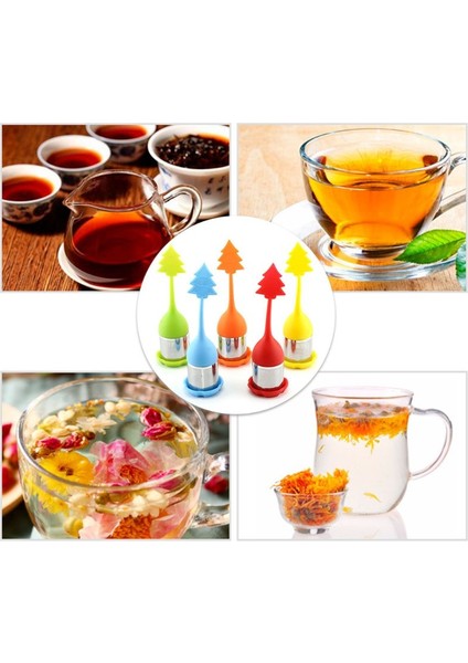 noel Ağacı Gevşek Yaprak Çay Demlik Kolu Silikon Herb Çay Demlik Paslanmaz Çelik Çay Süzgeci Pot Kupa | Çay Süzgeçleri (Yurt Dışından)