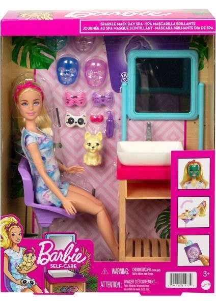 HCM82 Barbie, Işıltı Dolu Spa Günü Oyun Seti, Barbie Welness