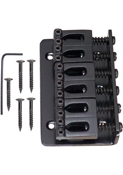 65MM 6 Eyer Dizeleri Set Elektro Gitar Köprüsü ile Vidalar Anahtarı Siyah( Yurt Dışından)