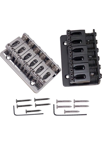 65MM 6 Eyer Dizeleri Set Elektro Gitar Köprüsü ile Vidalar Anahtarı Siyah( Yurt Dışından)