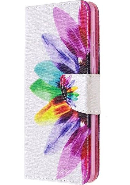 Galaxy A31 Için Desenli Baskılı Cüzdan Işlevli Stand Kapaklı Pu Deri Telefon Kılıfı (Yurt Dışından)