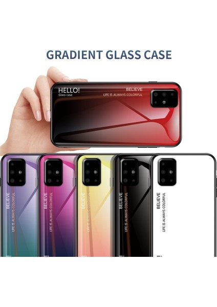 Galaxy A51 Için Gradyan Renkli Temperli Cam + Pc + Tpu Telefon Kılıfı (Yurt Dışından) modelleri