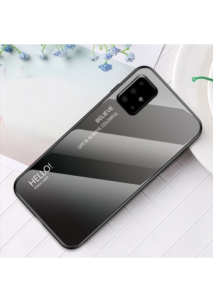 Galaxy A51 Için Gradyan Renkli Temperli Cam + Pc + Tpu Telefon Kılıfı (Yurt Dışından)