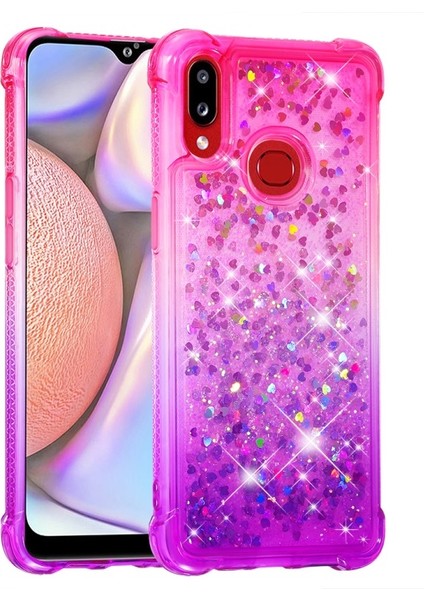Galaxy A10S Için Gradyan Renkli Parıltılı Dört Köşe Korumalı Tpu Telefon Kılıfı (Yurt Dışından) modelleri