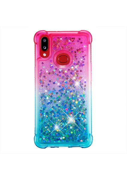 Galaxy A10S Için Gradyan Renkli Parıltılı Dört Köşe Korumalı Tpu Telefon Kılıfı (Yurt Dışından)