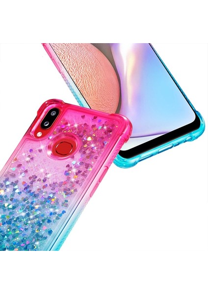 Galaxy A10S Için Gradyan Renkli Parıltılı Dört Köşe Korumalı Tpu Telefon Kılıfı (Yurt Dışından)