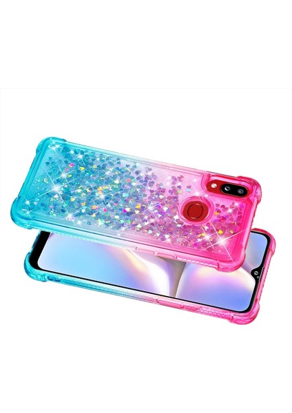 Galaxy A10S Için Gradyan Renkli Parıltılı Dört Köşe Korumalı Tpu Telefon Kılıfı (Yurt Dışından)