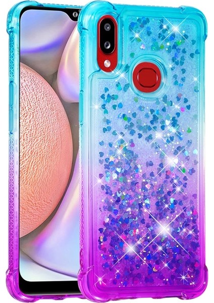 Galaxy A10S Için Gradyan Renkli Parıltılı Dört Köşe Korumalı Tpu Telefon Kılıfı (Yurt Dışından) modelleri