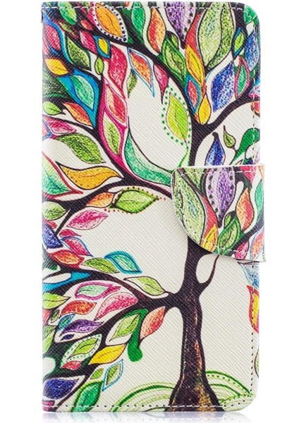 Galaxy A40 Için Desenli Baskılı Cüzdan Işlevli Stand Kapaklı Pu Deri Telefon Kılıfı (Yurt Dışından)