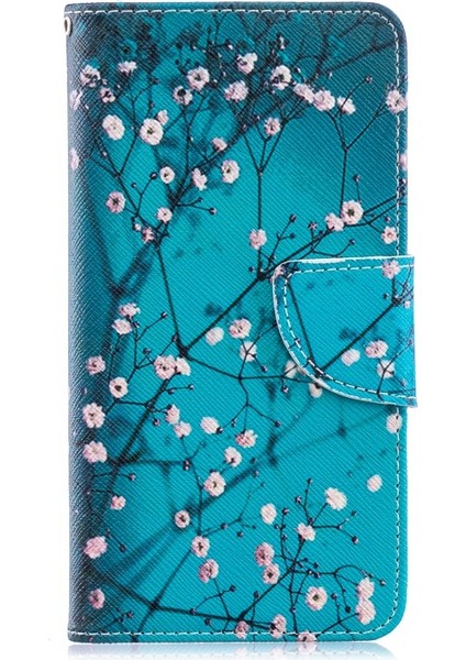 Galaxy A40 Için Desenli Baskılı Cüzdan Işlevli Stand Kapaklı Pu Deri Telefon Kılıfı (Yurt Dışından)