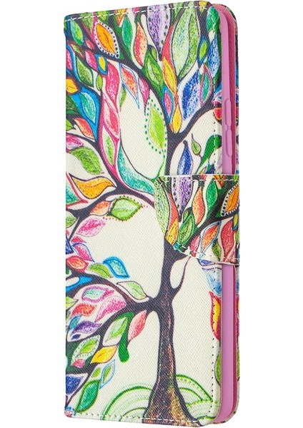 Galaxy A42 5g Için Desenli Baskılı Cüzdan Işlevli Stand Kapaklı Pu Deri Telefon Kılıfı (Yurt Dışından)