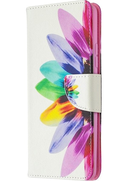 Galaxy A42 5g Için Desenli Baskılı Cüzdan Işlevli Stand Kapaklı Pu Deri Telefon Kılıfı (Yurt Dışından)