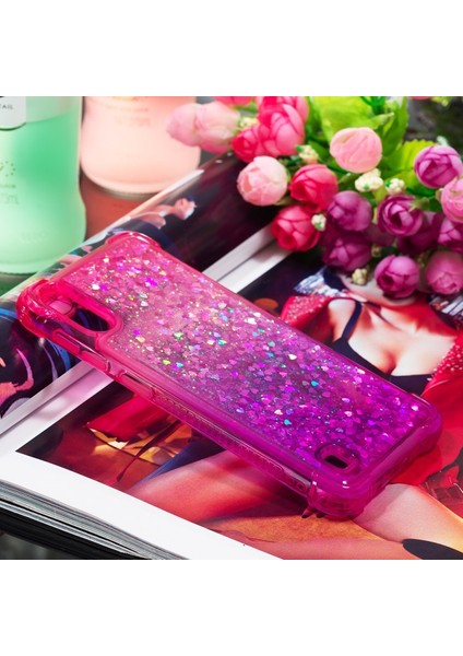 Galaxy M10 / A10 Için Gradyan Renkli Parıltılı Dört Köşe Korumalı Tpu Telefon Kılıfı (Yurt Dışından)