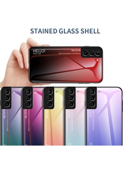 Galaxy S22 5g Için Gradyan Renkli Temperli Cam + Pc + Tpu Telefon Kılıfı (Yurt Dışından) fırsatları