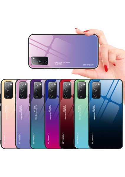 Galaxy S20 Fe / S20 Fan Edition / S20 Fe 5g / S20 Fan Edition 5g Için Gradyan Renkli Temperli Cam + Tpu Telefon Kılıfı (Yurt Dışından)