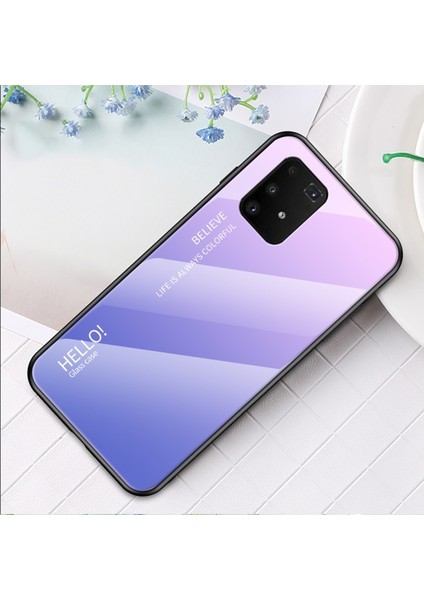 Galaxy A91 / S10 Lite Için Gradyan Renkli Temperli Cam + Pc + Tpu Telefon Kılıfı (Yurt Dışından)