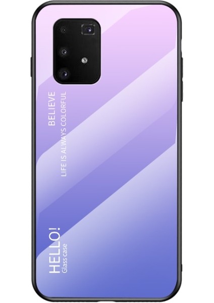 Galaxy A91 / S10 Lite Için Gradyan Renkli Temperli Cam + Pc + Tpu Telefon Kılıfı (Yurt Dışından)