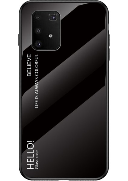 Galaxy A91 / S10 Lite Için Gradyan Renkli Temperli Cam + Pc + Tpu Telefon Kılıfı (Yurt Dışından)