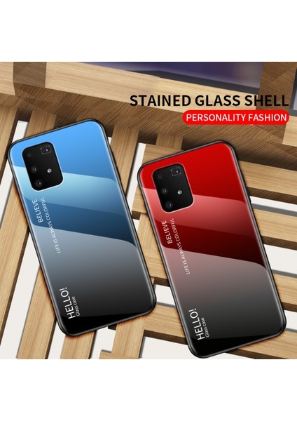Galaxy A91 / S10 Lite Için Gradyan Renkli Temperli Cam + Pc + Tpu Telefon Kılıfı (Yurt Dışından) modelleri