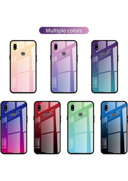 Galaxy A10S Için Gradyan Renkli Temperli Cam + Pc + Tpu Telefon Kılıfı (Yurt Dışından)