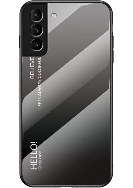 Galaxy S22 5g Için Gradyan Renkli Temperli Cam + Pc + Tpu Telefon Kılıfı (Yurt Dışından)
