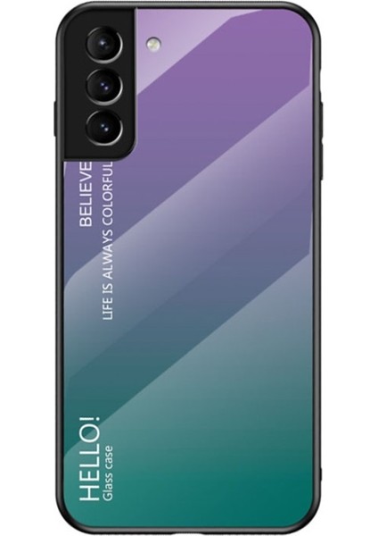 Galaxy S22 5g Için Gradyan Renkli Temperli Cam + Pc + Tpu Telefon Kılıfı (Yurt Dışından)