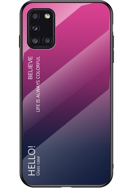 Galaxy A31 Için Gradyan Renkli Temperli Cam + Pc + Tpu Telefon Kılıfı (Yurt Dışından)