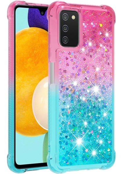 Galaxy A03S Için Gradyan Renkli Parıltılı Dört Köşe Korumalı Kordonlu Tpu Telefon Kılıfı (Yurt Dışından) fiyatları
