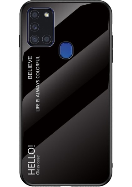 Galaxy A21S Için Gradyan Renkli Temperli Cam + Pc + Tpu Telefon Kılıfı (Yurt Dışından)