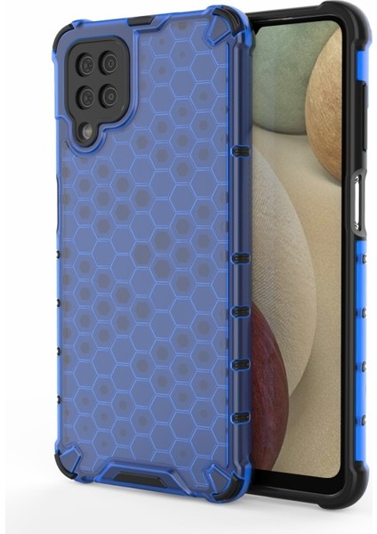 Galaxy A12 Için Bal Peteği Tasarımlı Şok Geçirmez Tpu + Pc Hibrid Telefon Kılıfı (Yurt Dışından)