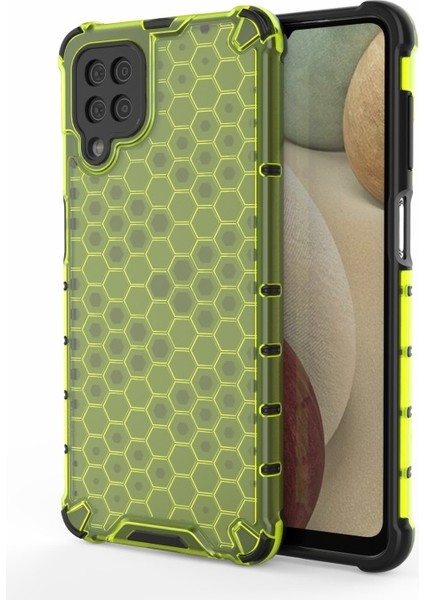 Galaxy A12 Için Bal Peteği Tasarımlı Şok Geçirmez Tpu + Pc Hibrid Telefon Kılıfı (Yurt Dışından)
