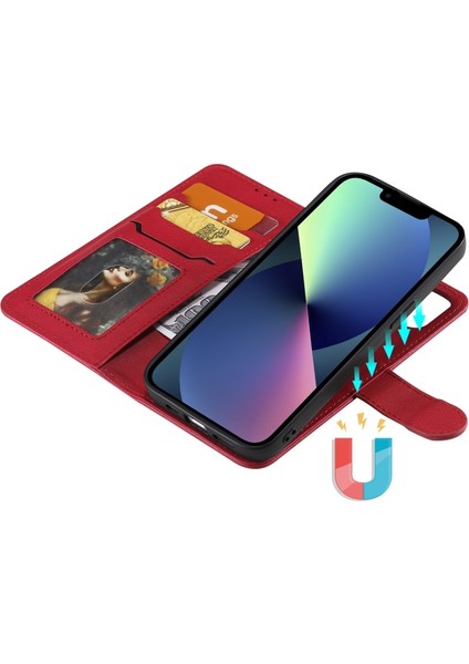 Apple iPhone 13 Mini 5.4 Inç Uyumlu Darbeye Dayanıklı 2in1 Standlı Deri Cüzdan Telefon Kılıfı - Kahverengi (Yurt Dışından) fırsatları