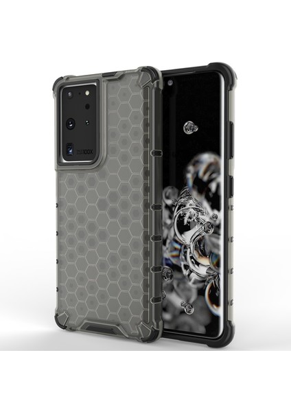 Galaxy S21 Ultra 5g Için Bal Peteği Desenli Şok Geçirmez Tpu + Pc Telefon Kılıfı (Yurt Dışından)