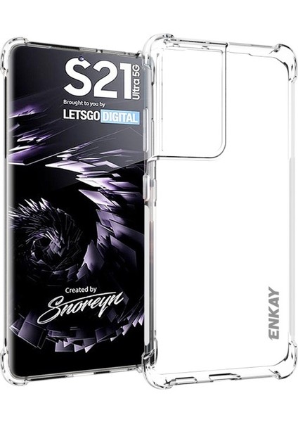 Galaxy S21 Ultra 5g Için 4 Köşe Korumalı Darbeye Dayanıklı Tpu Telefon Kılıfı (Yurt Dışından)