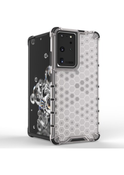 Galaxy S21 Ultra 5g Için Bal Peteği Desenli Şok Geçirmez Tpu + Pc Telefon Kılıfı (Yurt Dışından)