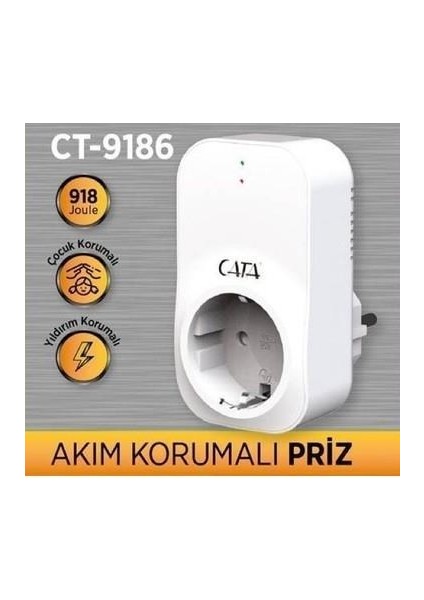 Cata CT-9186 Akim Korumalı Pri̇z
