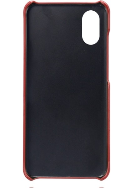 Galaxy Xcover 5 Için Pu Deri Kaplamalı Sert Pc Çift Kart Yuvalı Telefon Kılıfı - KırmızıOto-Onay fırsatları