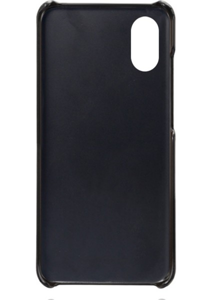 Galaxy Xcover 5 Için Pu Deri Kaplamalı Sert Pc Çift Kart Yuvalı Telefon Kılıfı - Siyah fırsatları