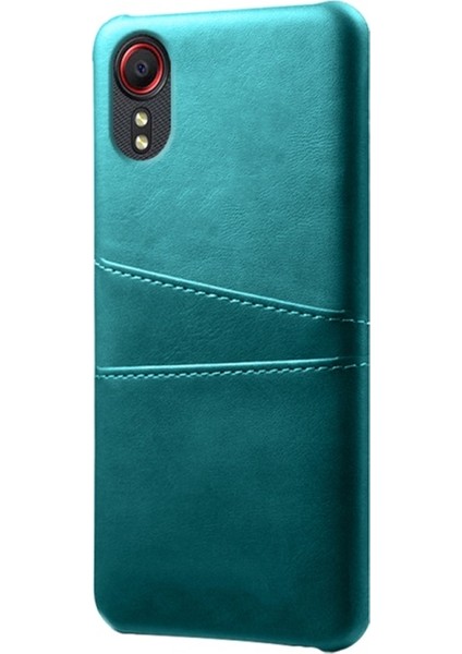 Galaxy Xcover 5 Için Pu Deri Kaplamalı Sert Pc Çift Kart Yuvalı Telefon Kılıfı - Koyu Pembe(Yurt Dışından) fiyatları
