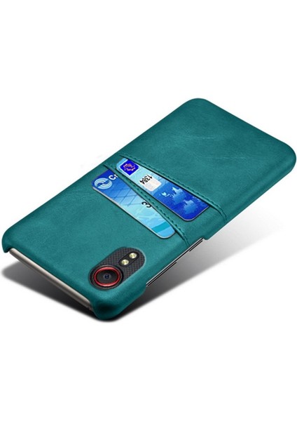 Galaxy Xcover 5 Için Pu Deri Kaplamalı Sert Pc Çift Kart Yuvalı Telefon Kılıfı - Koyu Pembe(Yurt Dışından) modelleri