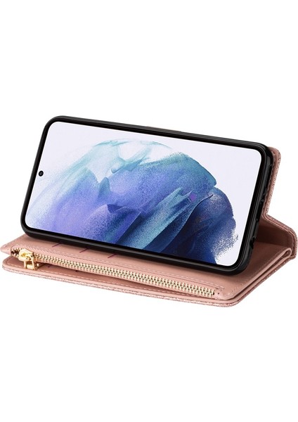 Galaxy S22 Ultra 5g Için Kayışlı Simli Manyetik Kapaklı Telefon Kılıfı - Pudra Pembe(Yurt Dışından) fırsatları