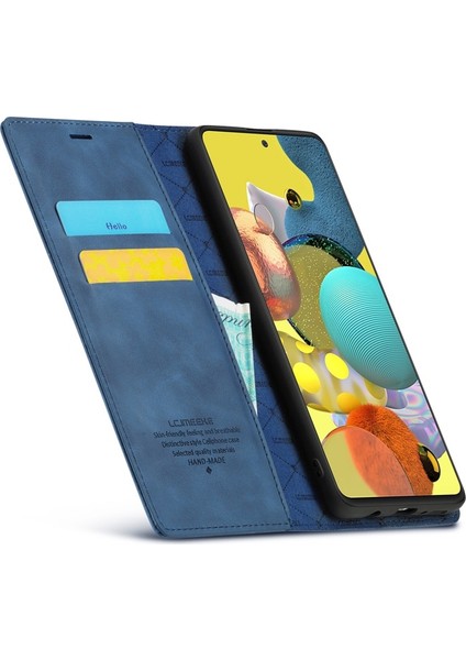 Galaxy A51 Sm - A515 / M40S Için Lc Deri Cüzdan Standlı Telefon Kılıfı - Mavi modelleri