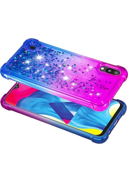 Galaxy M10 / A10 Için Gradyan Renkli Parıltılı Dört Köşe Korumalı Tpu Telefon Kılıfı fırsatları