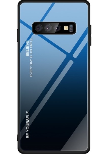 Galaxy S10 Için Gradyan Renkli Temperli Cam Tpu + Pc Telefon Kılıfı modelleri