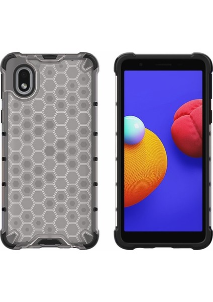 Galaxy A01 Core Için Bal Peteği Desenli Şok Geçirmez Tpu + Pc Telefon Kılıfı